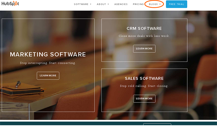 Business blog of Hubspot